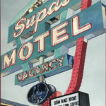 SOLD! "Supai Motel, Rte 66, Seligman, AZ." Gouache. $400.