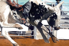 \"Four Aces,\" 18.875 x 14\", Gouache. Collection of Marvin Grimes, Lubbock, TX