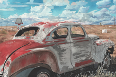 "From the Adamana Road," 21x22 1/2", gouache.