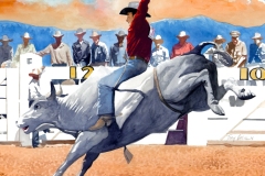 SOLD! \"Salinas Rodeo.\" Watercolor. Collection of Mary Page.