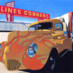 SOLD! "Clines Corners," 14.25" x 14.75", Gouache. Collection of Judy Crume, Portales, NM