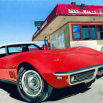 SOLD! "Portales Corvette." Gouache. Commission for Robin Rowley May.