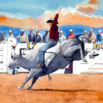 SOLD! "Salinas Rodeo." Watercolor. Collection of Mary Page.