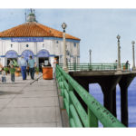 SOLD! "Saturday at the Pier." Gouache. Collection of Edward Sheehy, Delray Beach, FL.